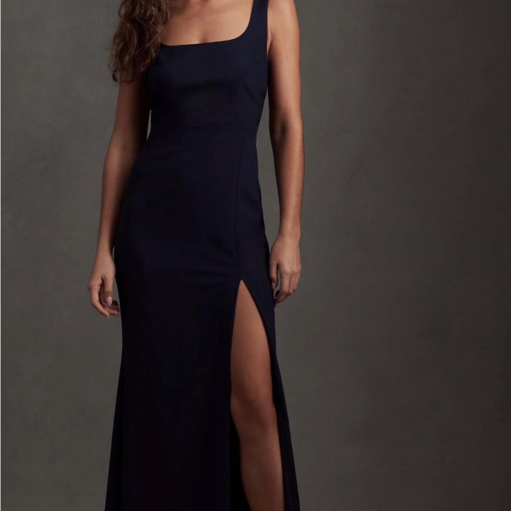 BHLDN Adena Square-Neck Maxi Dress Formal Party in Black